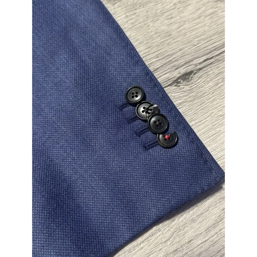 SuitSupply Sienna Int Blue Wool Suit 42L 34x30 Reda Super 130s